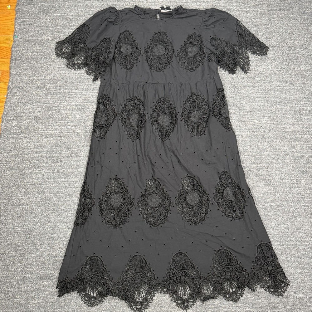 Tuckernuck Lace Dress 2XL Black Catalina Midi Dress Eyelet Lace Cocktail Formal